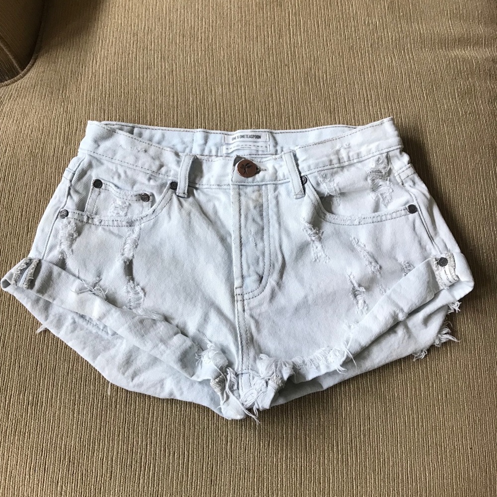 One Teaspoon Bandit Denim Jean Cut Off Shorts 25
